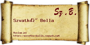 Szvatkó Bella névjegykártya